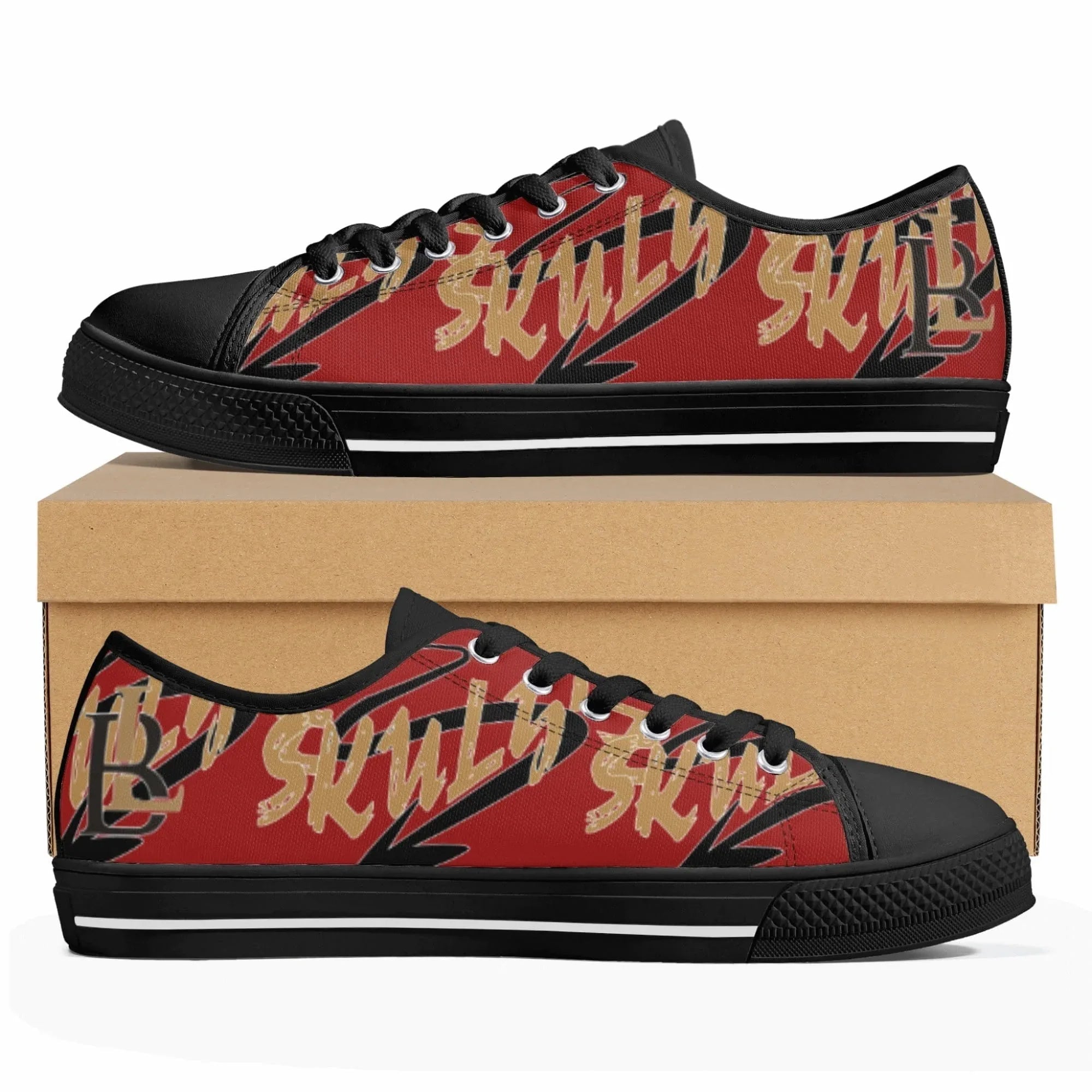 Skulyz Women’s Venom Red Low-Top Sneakers - Bloodline Streetwear LLC